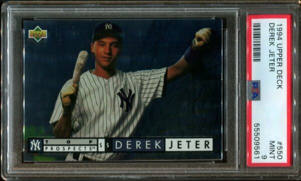 1994 Upper Deck #550 Derek Jeter Top Prospects PSA 9 HOF (55509561) - Image 2