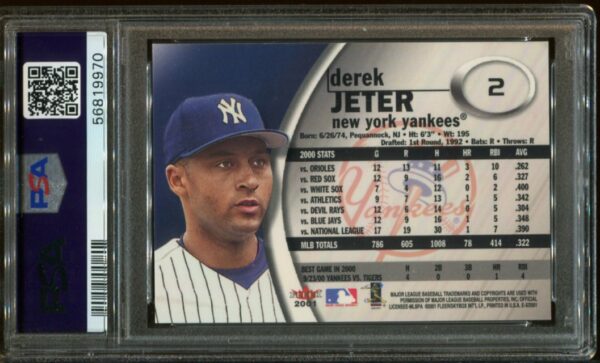 2001 Fleer E-X #2 Derek Jeter PSA 9 HOF (56819970) - Image 3