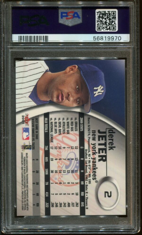 2001 Fleer E-X #2 Derek Jeter PSA 9 HOF (56819970) - Image 2