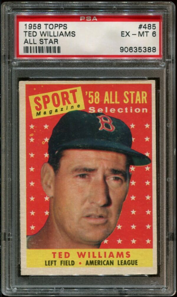 1958 Topps #485 Ted Williams All Star PSA 6 HOF (90635388)