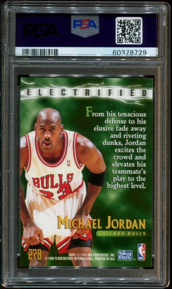 1995 SkyBox Premium Electrified #278 Michael Jordan PSA 8 (60378729) - Image 2