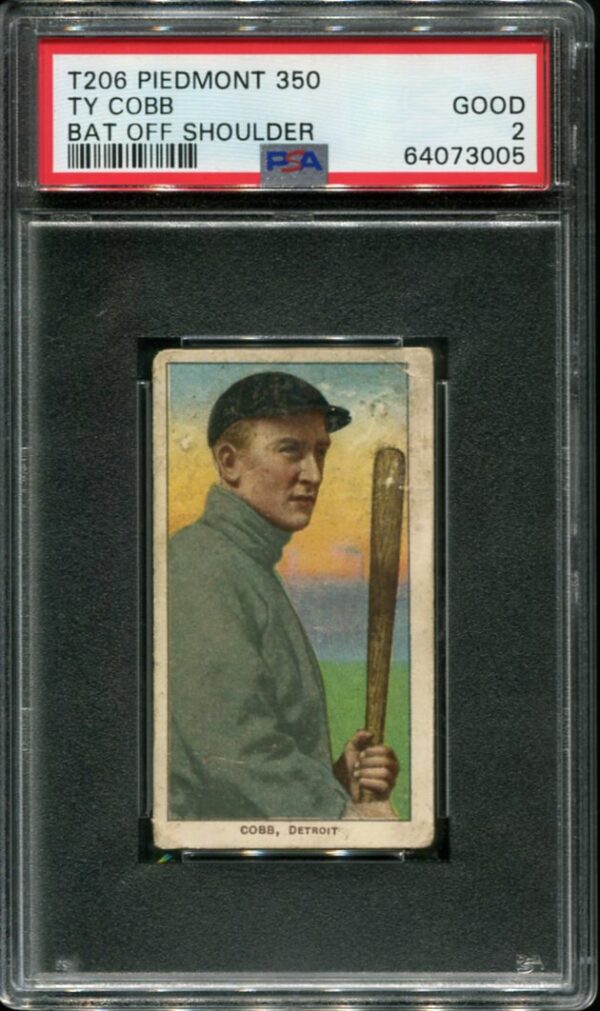 1909-11 T206 Ty Cobb Bat Off Shoulder PSA 2 HOF (64073005)