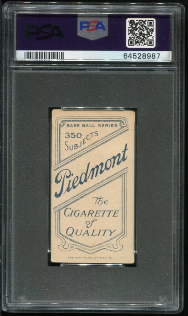 1909-11 T206 Piedmont 350 Hughie Jennings Both Hands Show HOF PSA 3 (64528987) - Image 2