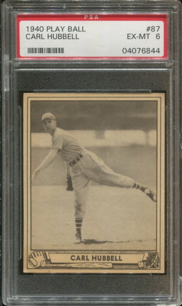 1940 Play Ball #87 Carl Hubbell PSA 6 HOF (04076844)