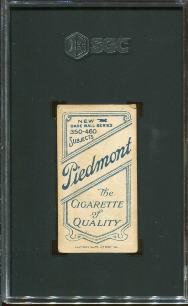 1909-11 Piedmont T206 Zack Wheat RC SGC 3 HOF (1577707) - Image 2