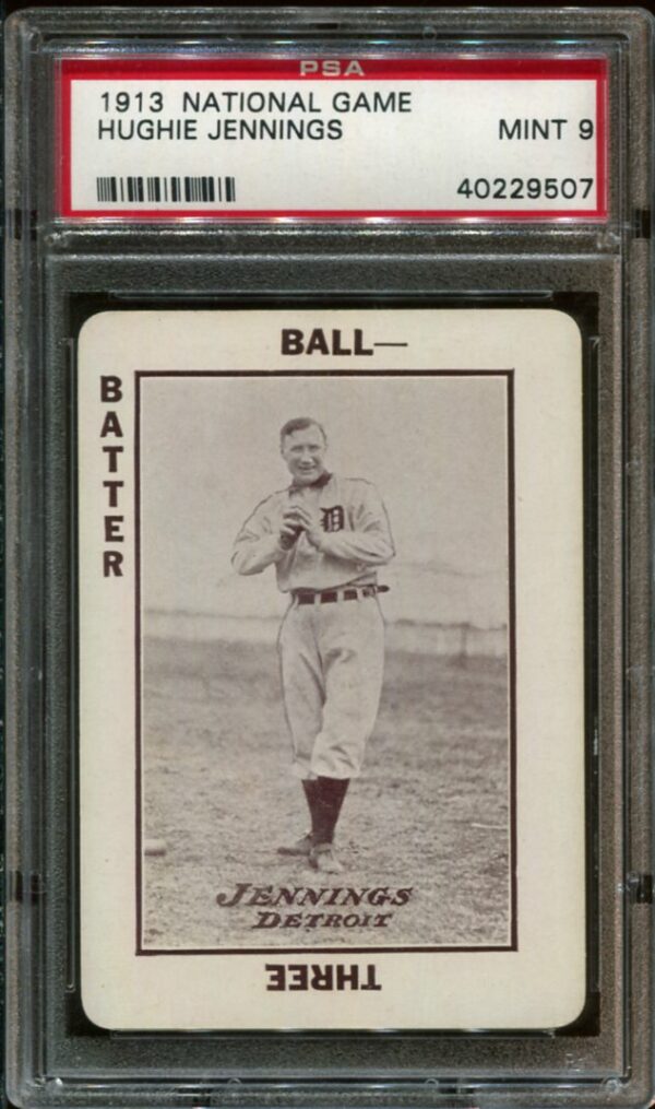 1913 National Game Hughie Jennings PSA 9 POP 15 HOF (40229507)