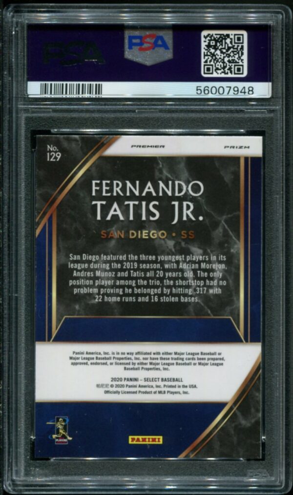 2020 Panini Select Scope Prizm #129 Fernando Tatis, Jr. PSA 10 (56007948) - Image 2