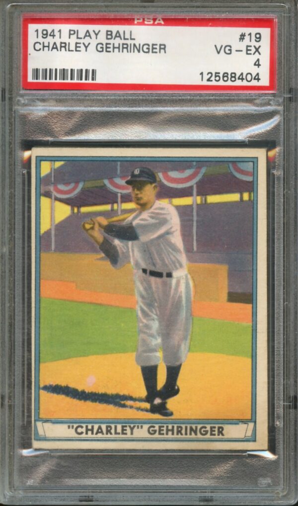 1941 Play Ball #19 Charlie Gehringer HOF  PSA 4  12568404