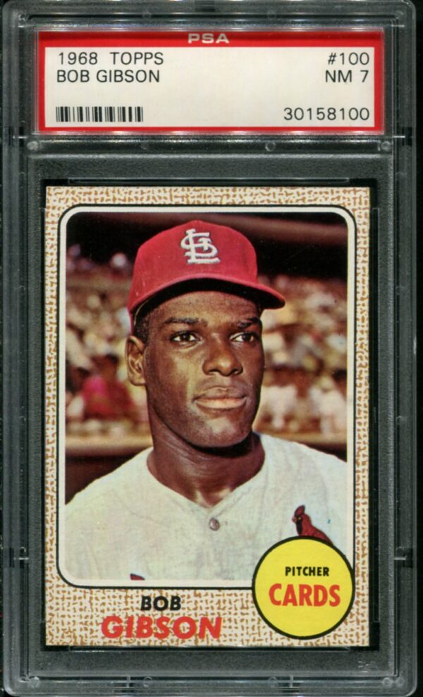 1968 Topps #100 Bob Gibson PSA 7 HOF (30158100)