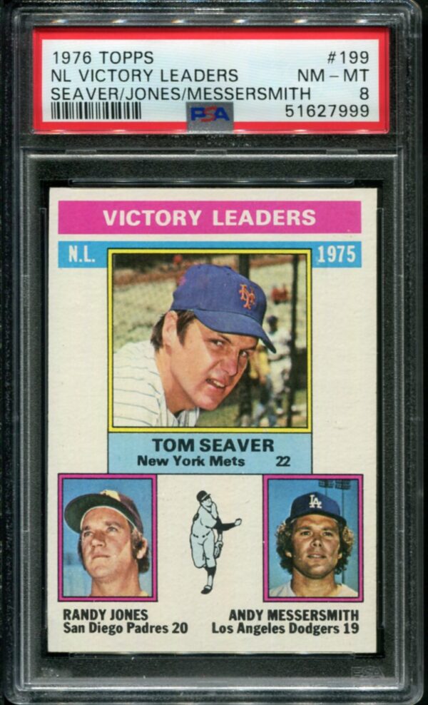 1976 Topps #199 NL Victory Leaders Tom Seaver PSA 8 (51627999)