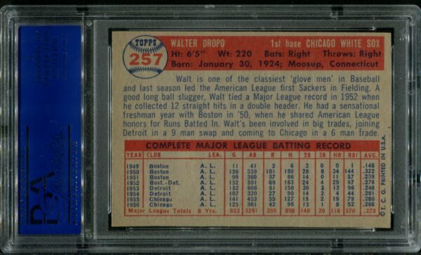 1957 Topps #257 Walt Dropo PSA 8 (15463421) - Image 3