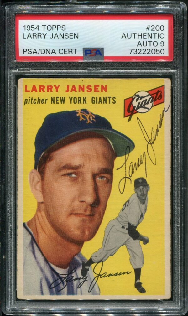 1954 Topps #200 Larry Jansen Autographed PSA Authentic Auto 9 (73222050)