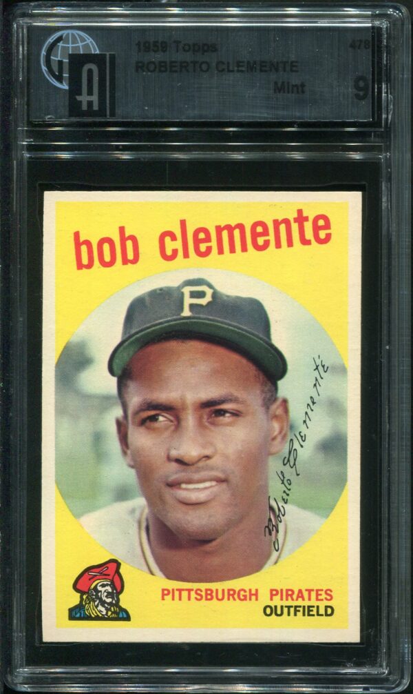 1959 Topps #478 Roberto Clemente GAI 9 Baseball Card Front