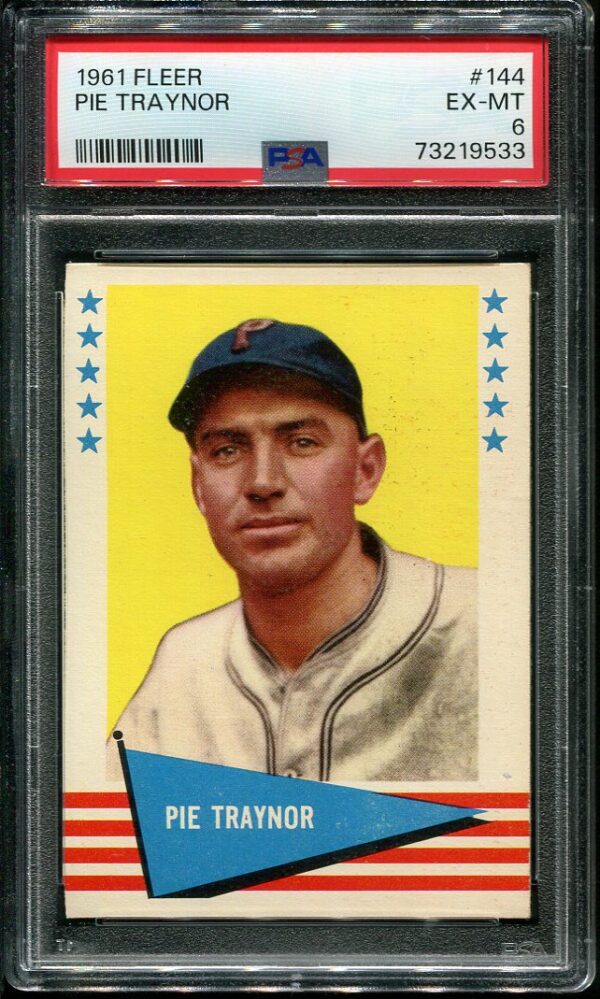 1961 Fleer #144 Pie Traynor PSA 6 Baseball Card