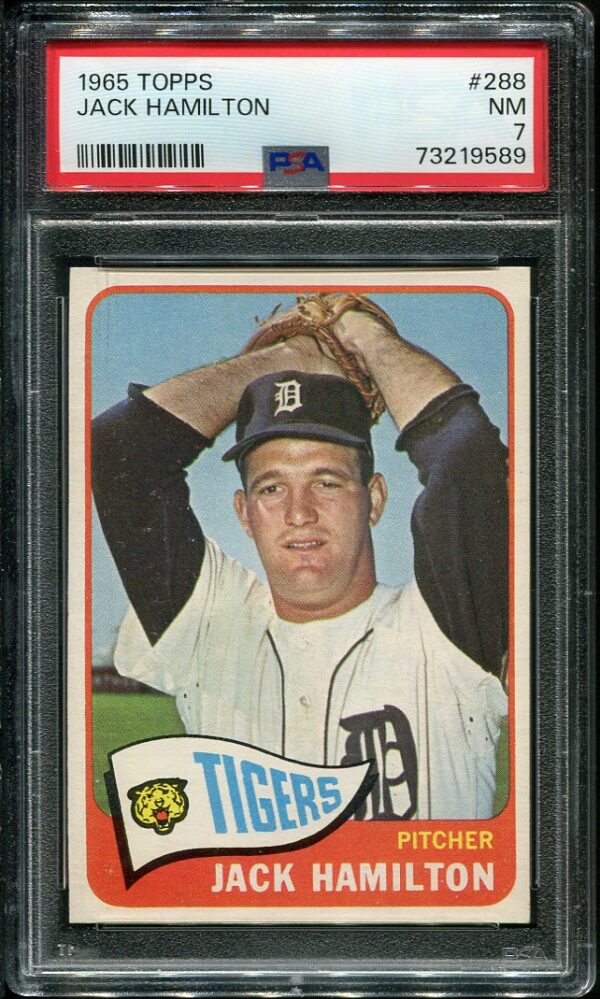 Authentic 1965 Topps #288 Jack Hamilton PSA 7 Baseball Card