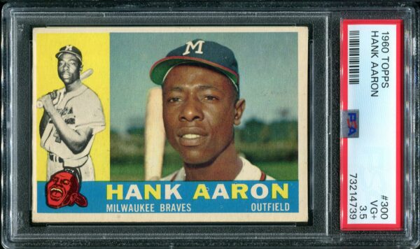 1960 Topps #300 Hank Aaron PSA 3.5 Baseball Card Front
