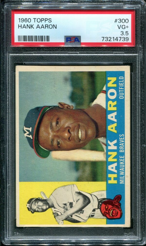 1960 Topps #300 Hank Aaron PSA 3.5 Baseball Card Front