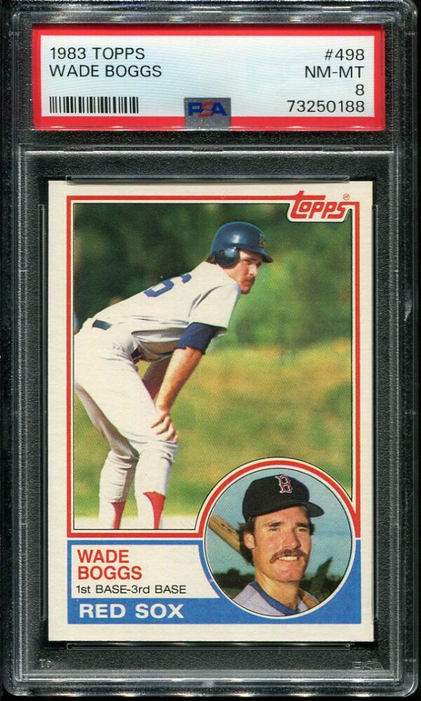 Authentic 1983 Topps #498 Wade Boggs PSA 8 Rookie Baseball Card