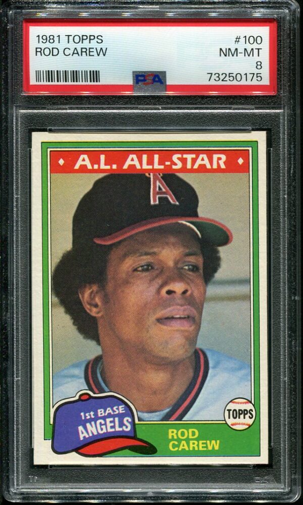 Authentic 1981 Topps #100 Rod Carew PSA 8 Baseball Card