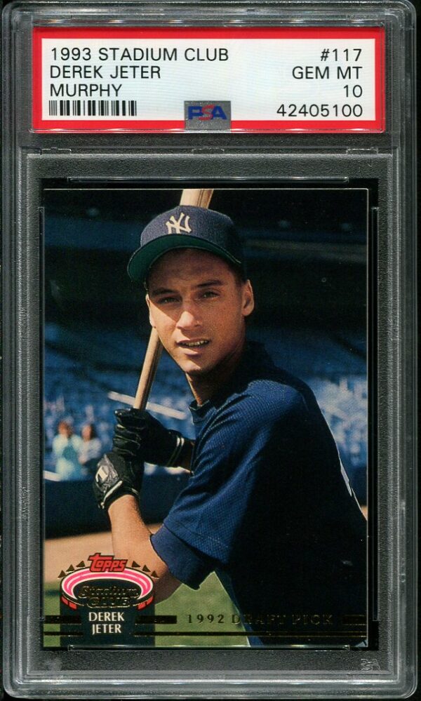 Authentic 1993 Stadium Club Murphy #117 Derek Jeter GEM MINT PSA 10 Rookie Baseball Card