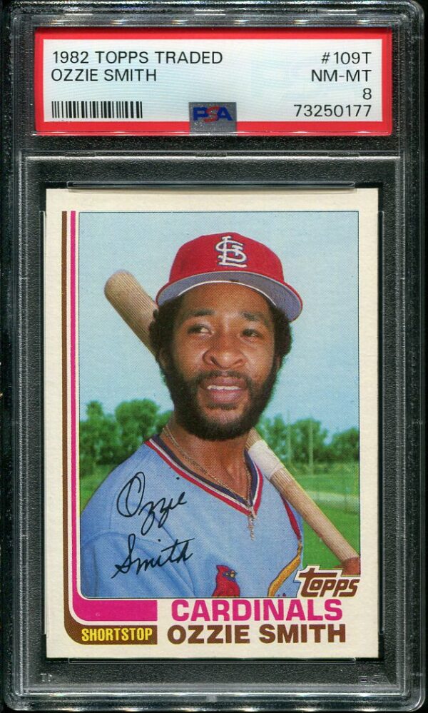 Authentic 1982 Topps Traded #109T Ozzie Smith PSA 8 Baseball Card