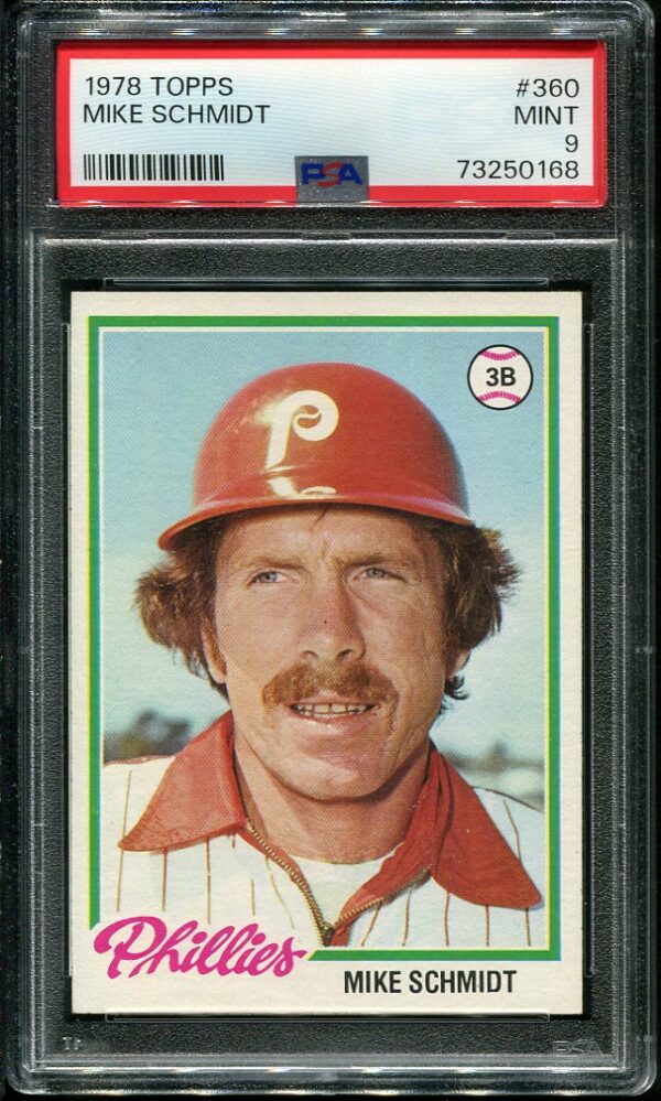 Authentic 1978 Topps #360 Mike Schmidt PSA 9 Baseball Card