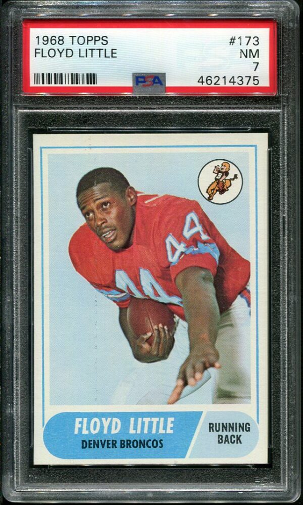 Authentic 1968 Topps #173 Floyd Little PSA 7 Rookie Football Card