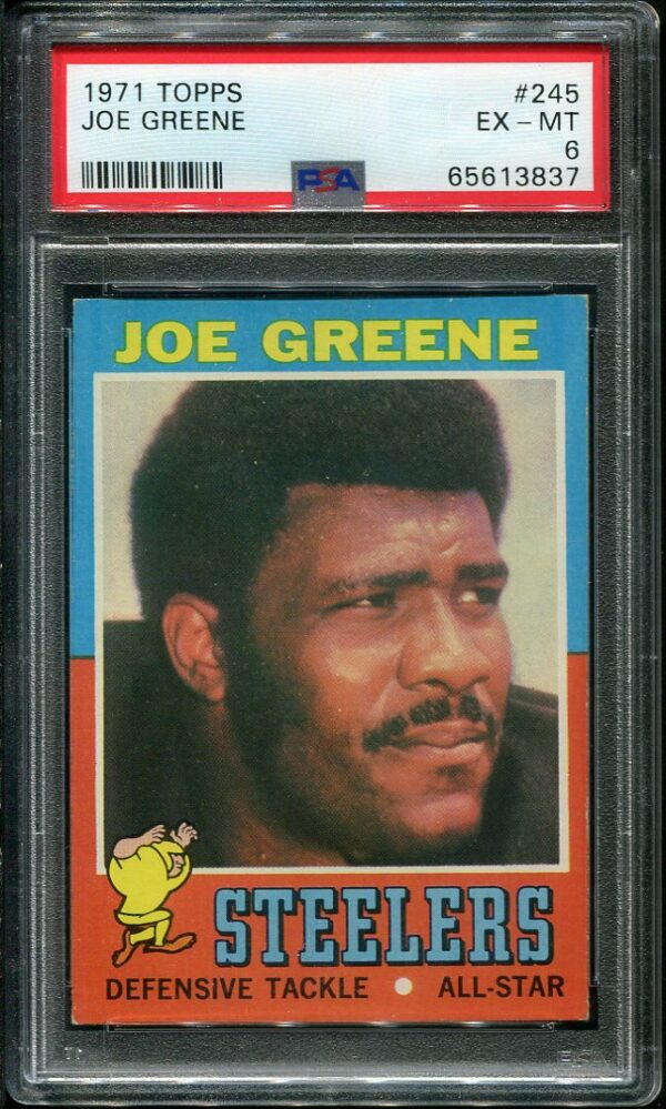 Authentic 1971 Topps #245 Joe Greene PSA 6 Football Card