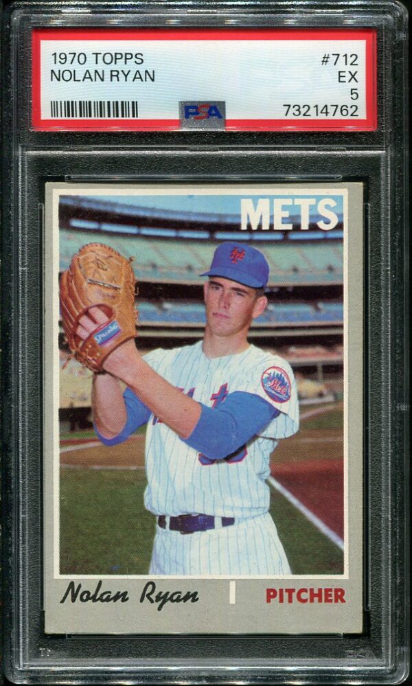 Authentic 1970 Topps #712 Nolan Ryan PSA 5 Baseball Card