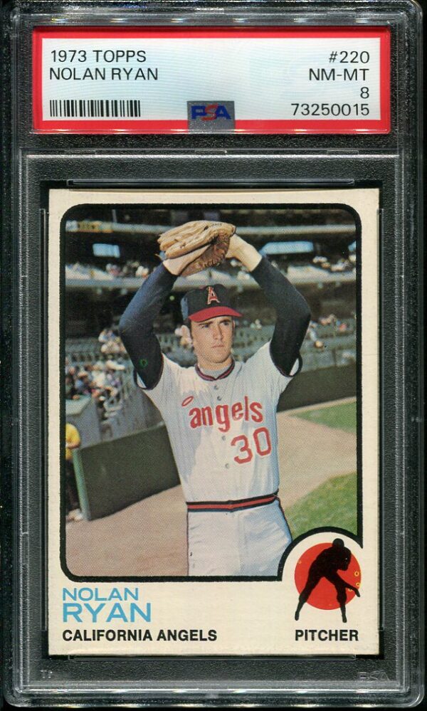 Authentic 1973 Topps #220 Nolan Ryan PSA 8 Baseball Card