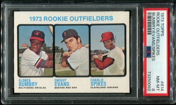 Authentic 1973 Topps #614 Dwight Evans PSA 8 Rookie Baseball Card