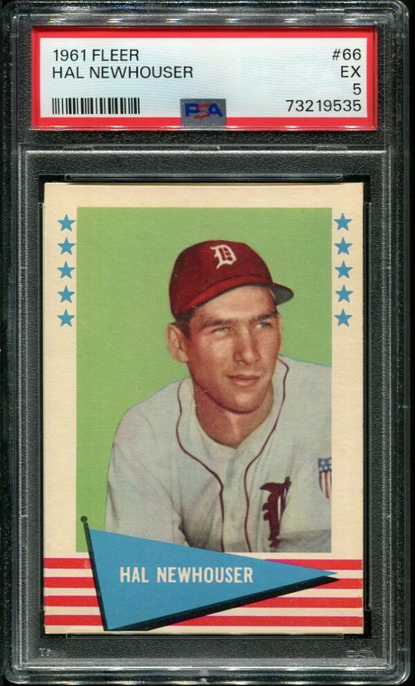 Authentic 1961 Fleer #66 Hal Newhouser PSA 5 Baseball Card