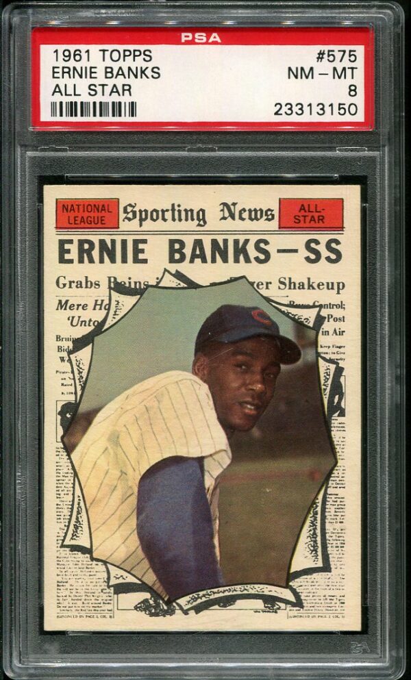 Authentic 1961 Topps #575 Ernie Banks All Star Baseball Card