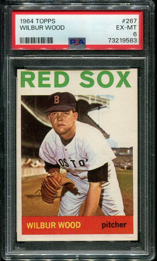 Authentic 1964 Topps #267 Wilbur Wood PSA 6 Rookie Baseball Card