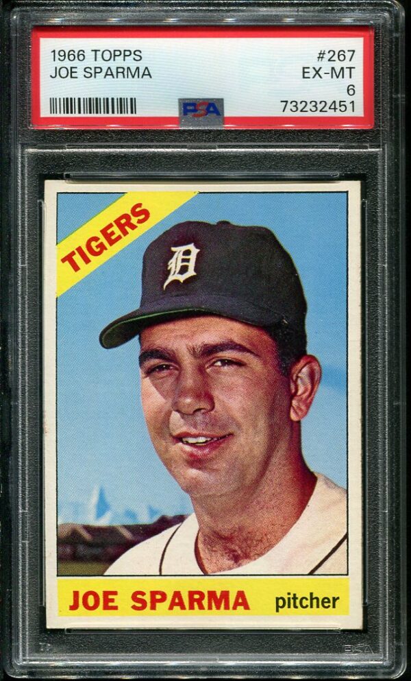Authentic 1966 Topps #267 Joe Sparma PSA 6 Baseball Card