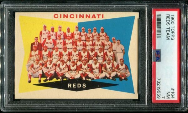 Authentic 1960 Topps #164 Reds Team PSA 7 Baseball Card