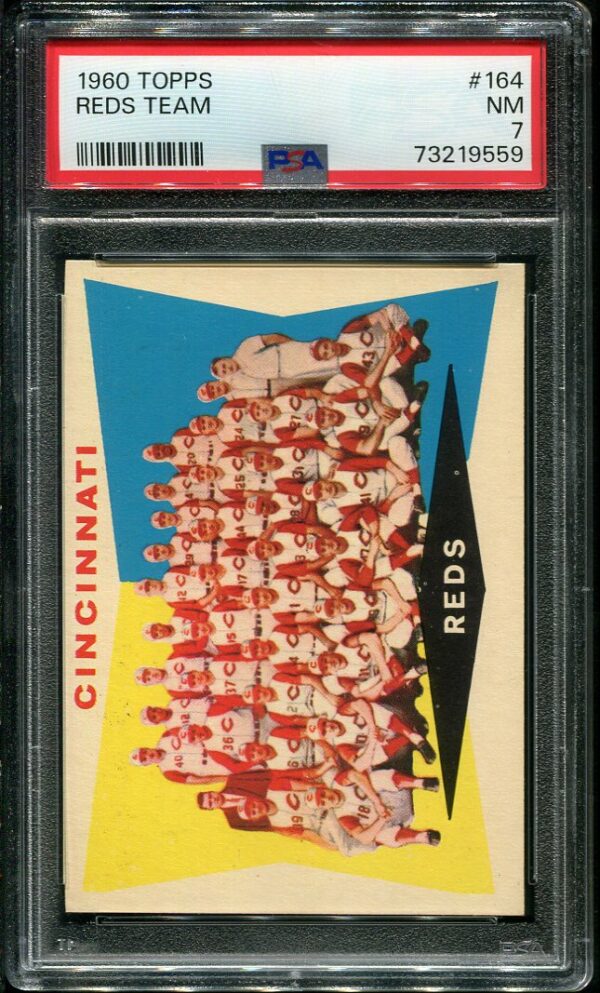 Authentic 1960 Topps #164 Reds Team PSA 7 Baseball Card