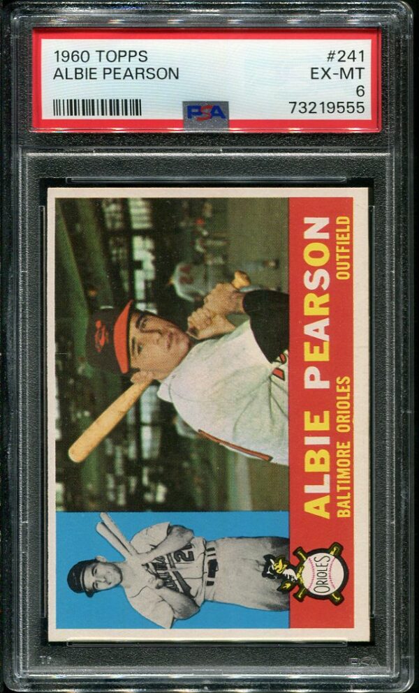 Authentic 1960 Topps #241 Albie Pearson PSA 6 Baseball Card
