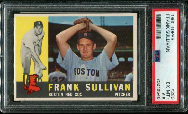 Authentic 1960 Topps #280 Frank Sullivan PSA 6.5 Baseball Card