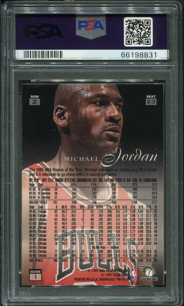 Authentic 1996 Flair Showcase #23 Michael Jordan (Row 2) PSA 8 Basketball Card