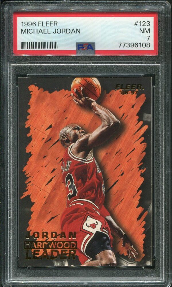Authentic 1996 Fleer #123 Michael Jordan PSA 7 Basketball Card
