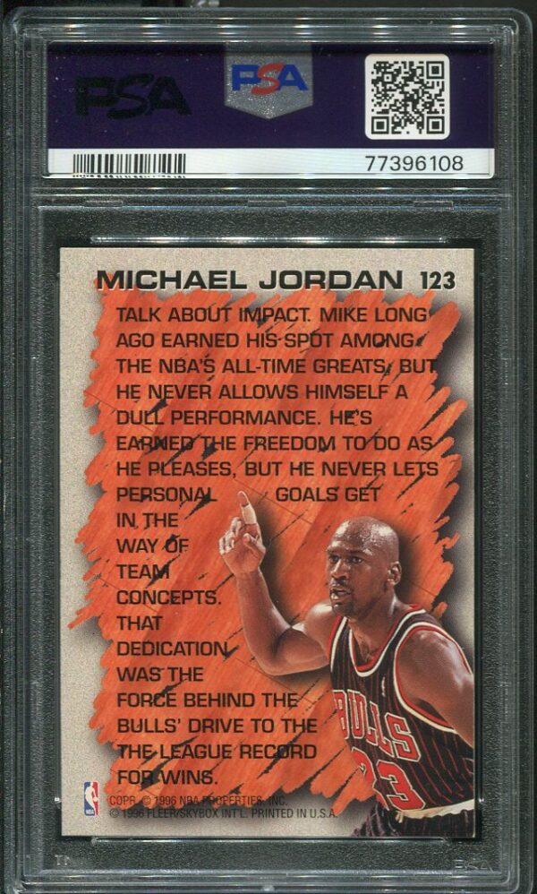 Authentic 1996 Fleer #123 Michael Jordan PSA 7 Basketball Card