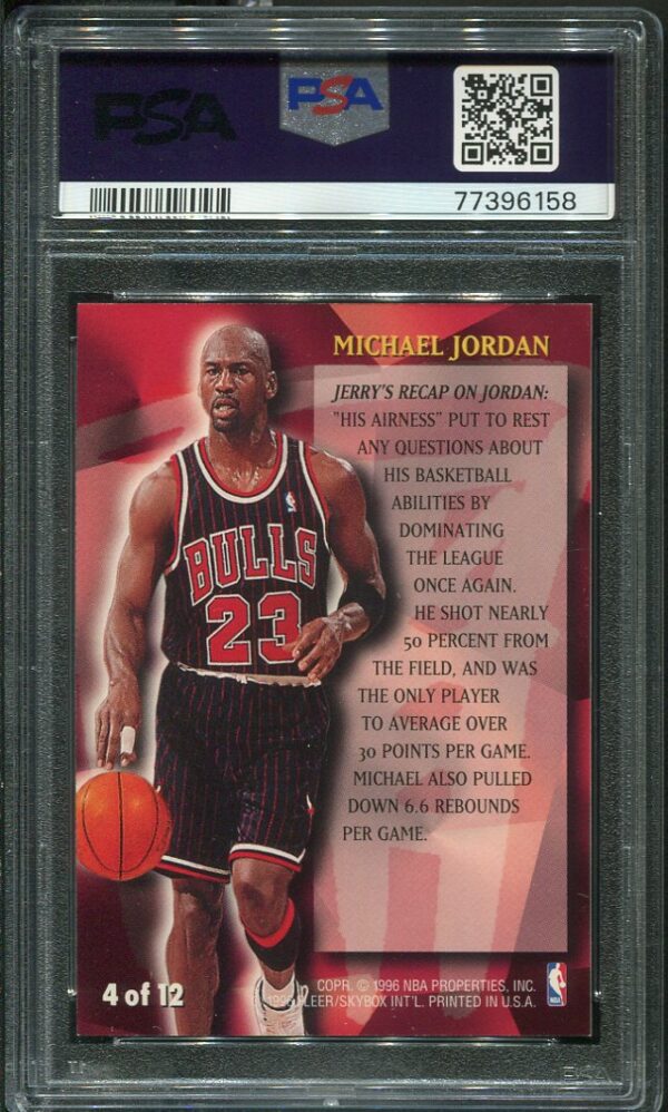 Authentic 1996 Fleer Stackhouse's All-Fleer #4 Michael Jordan PSA 8 Basketball Card