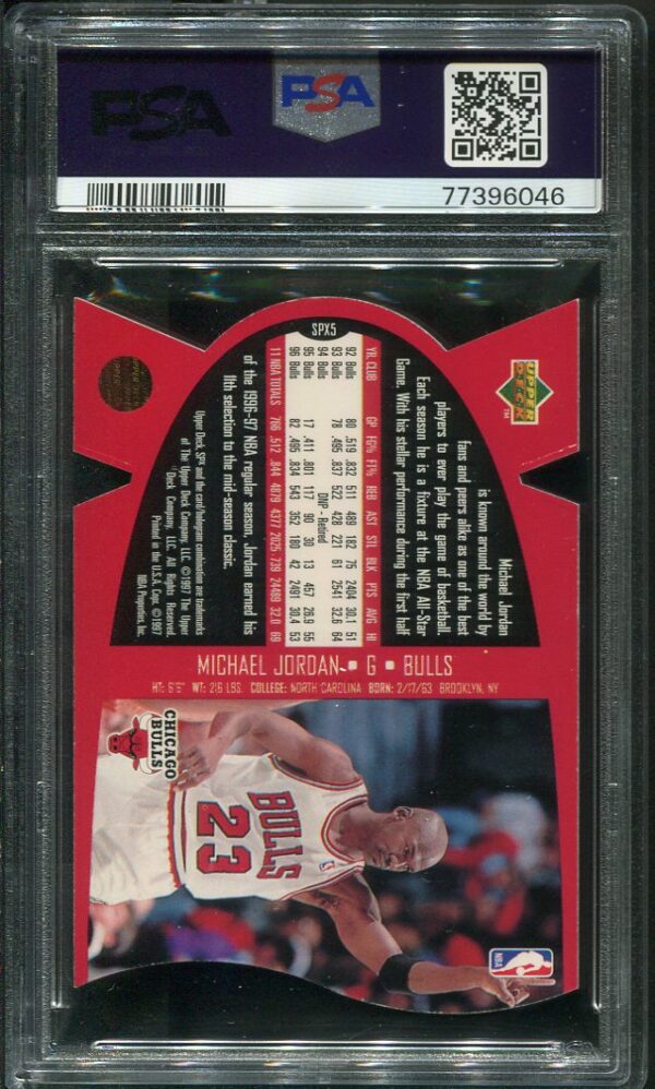 Authentic 1997 SPx #5 Michael Jordan PSA 8 Die-Cut Basketball Card