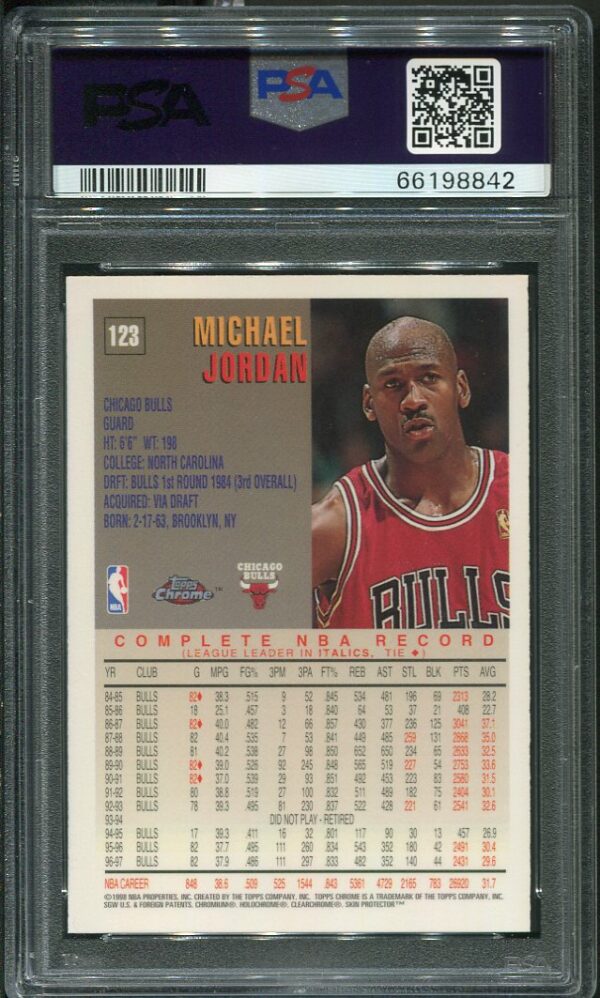 Authentic 1997 Topps Chrome #123 Michael Jordan PSA 9 Basketball Card