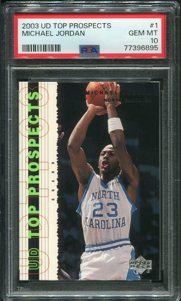 Authentic 2003 Upper Deck Top Prospects #1 Michael Jordan PSA 10 Basketball Card