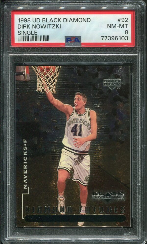 1998 Upper Deck Black Diamond #92 Dirk Nowitzki Single PSA 8 Rookie Basketball Card