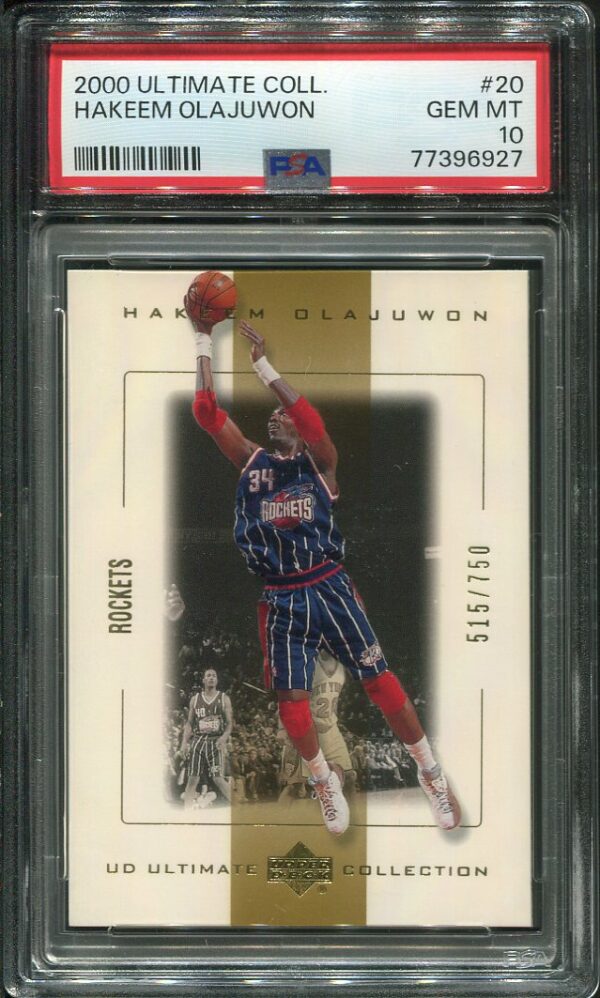 Authentic Upper Deck 2000 Ultimate Collection #20 Hakeem Olajuwon PSA 10 Basketball Card