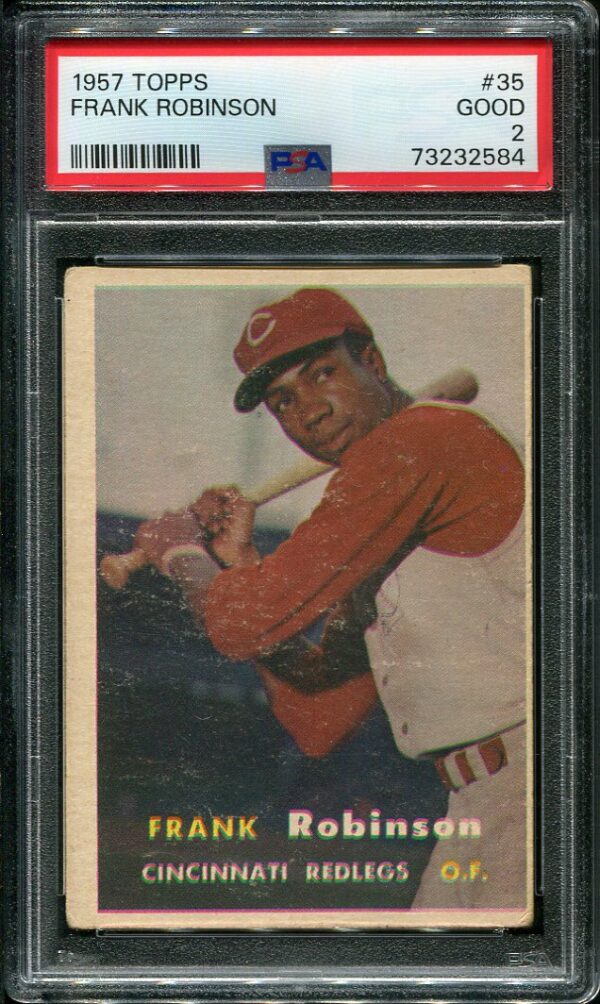 Authentic 1957 Topps #35 Frank Robinson PSA 2 Baseball Card