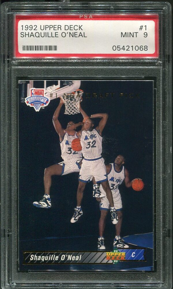Authentic 1992 Upper Deck #1 Shaquille O'Neal PSA 9 Rookie Basketball Card